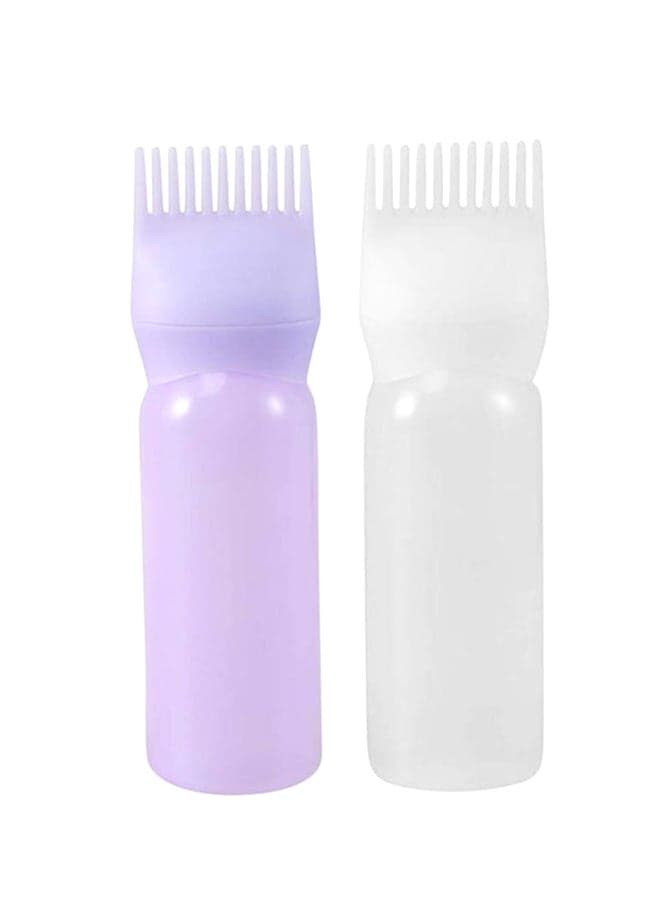 2 Piece Hair Dye Applicator Bottle With Brush Purple/White 17x4.5cm Hair Care Accessories (3)