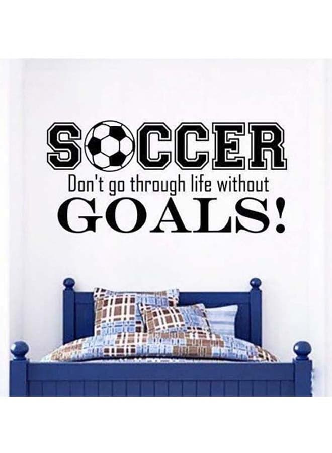 Soccer Don't Go Through Life Without Goals Quote Themed Wall Sticker Black 40x80cm Wall Stickers & Murals