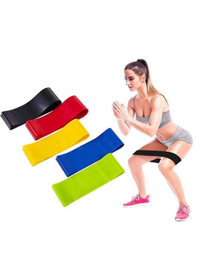 D4 5-Piece Resistance Loop Bands for Exercise 15-20cm (3)