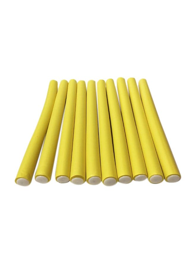 10 Piece Hair Flexible Roller Yellow 25cm (٣)