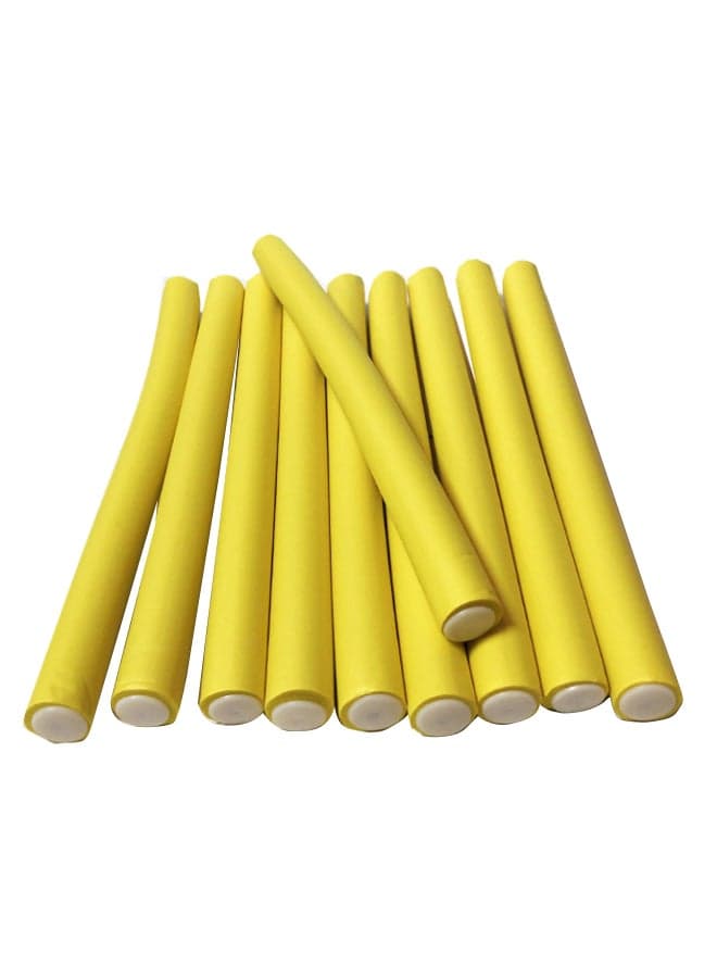 10 Piece Hair Flexible Roller Yellow 25cm