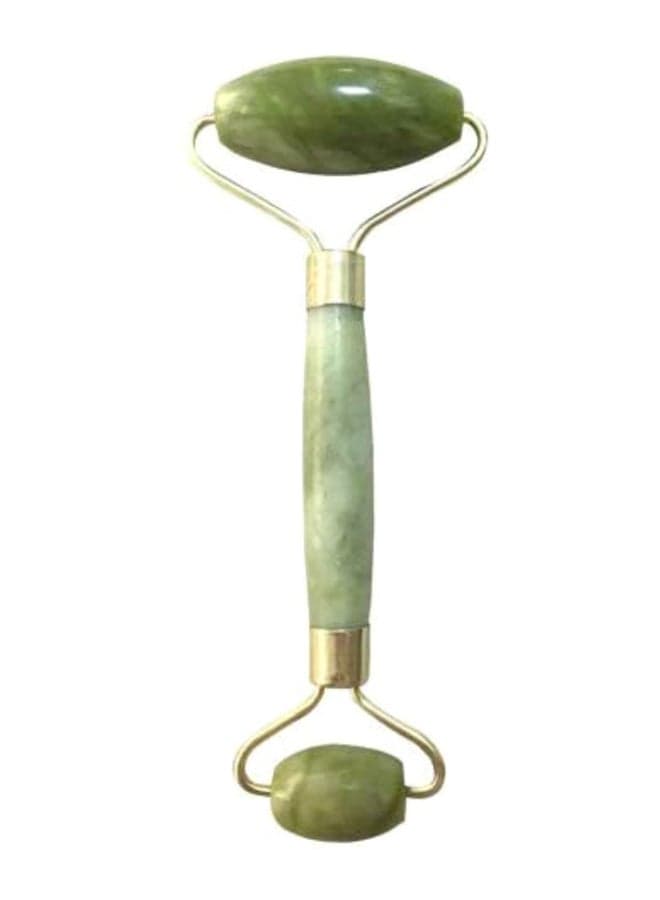 Double Head Jade Face Massage Roller Green/Gold 14.5cm Face Massagers & Rollers