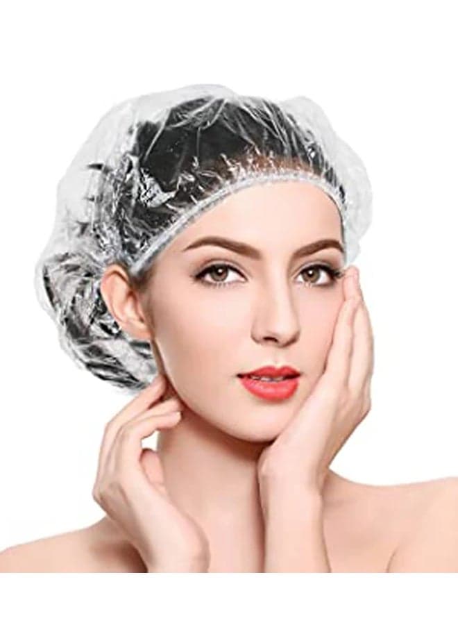 100-Piece Shower Cap Set Clear 8x6x2cm (٣)