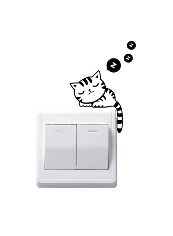 Sleeping Cat Themed Wall Sticker Black 10x10cm Wall Stickers & Murals