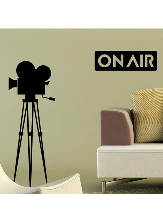 On Air With Camera Self Adhesive Wall Decorative Sticker Black 55 x 25cm