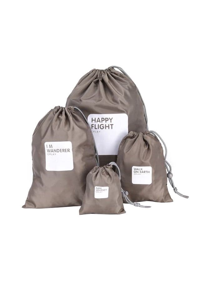 4-Piece Waterproof Shoe Storage Bag Coffee/White