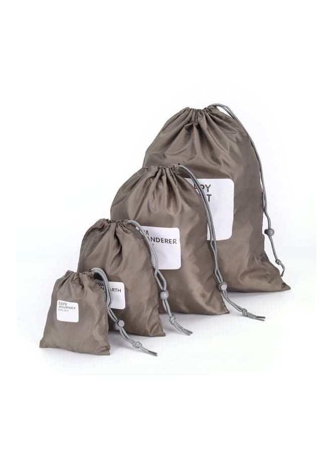 4-Piece Waterproof Shoe Storage Bag Coffee/White (٣)