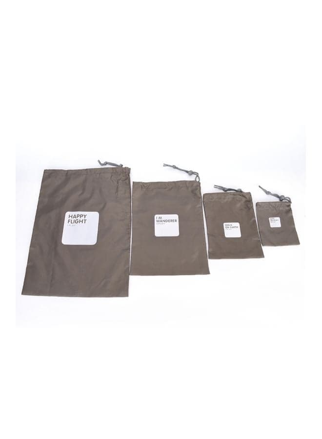 4-Piece Waterproof Shoe Storage Bag Coffee/White (٤)