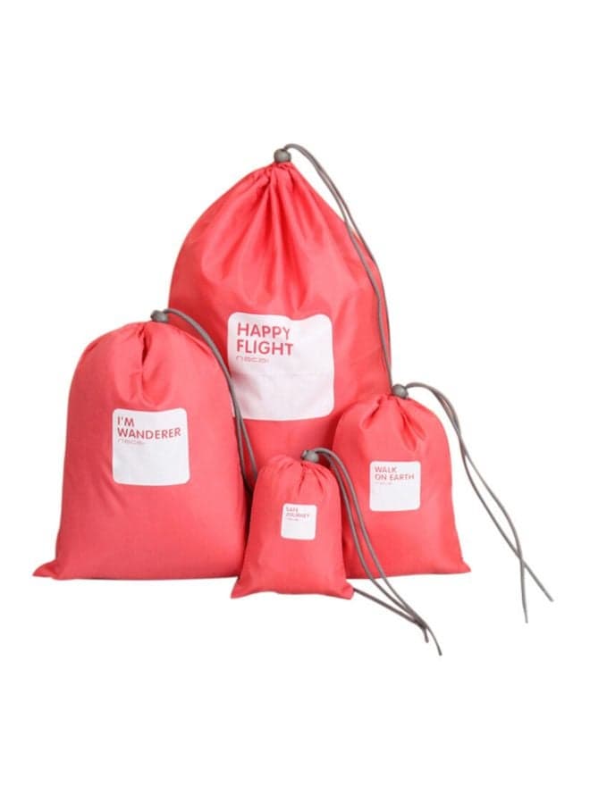 4 Piece Waterproof Shoe Storage Bag Watermelon Red/White