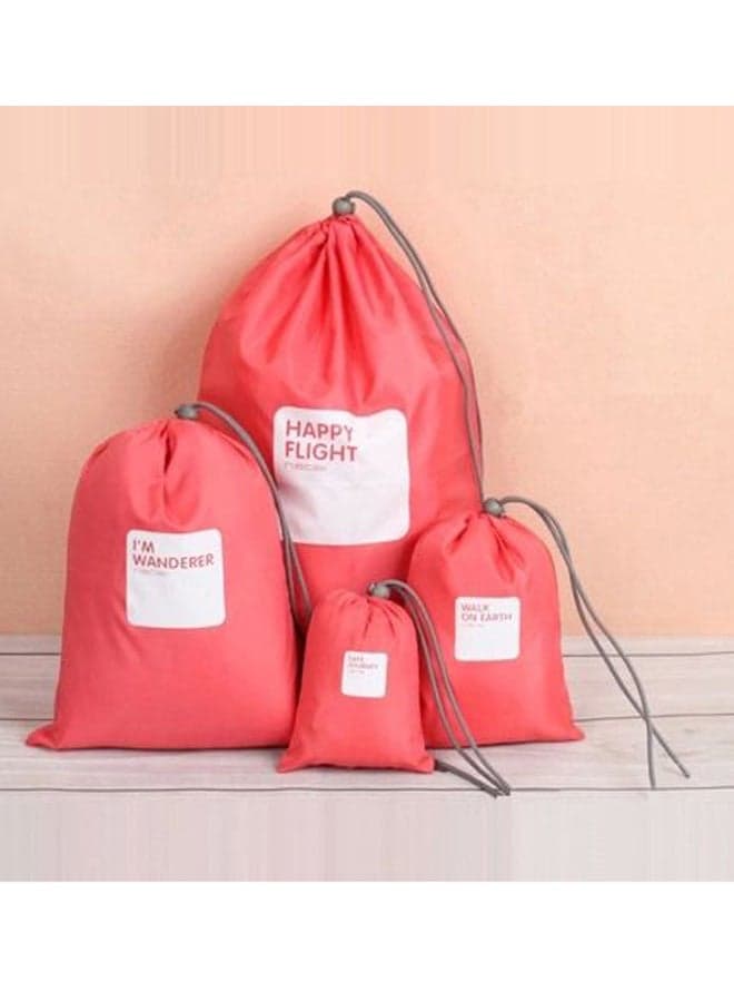 4 Piece Waterproof Shoe Storage Bag Watermelon Red/White (٣)
