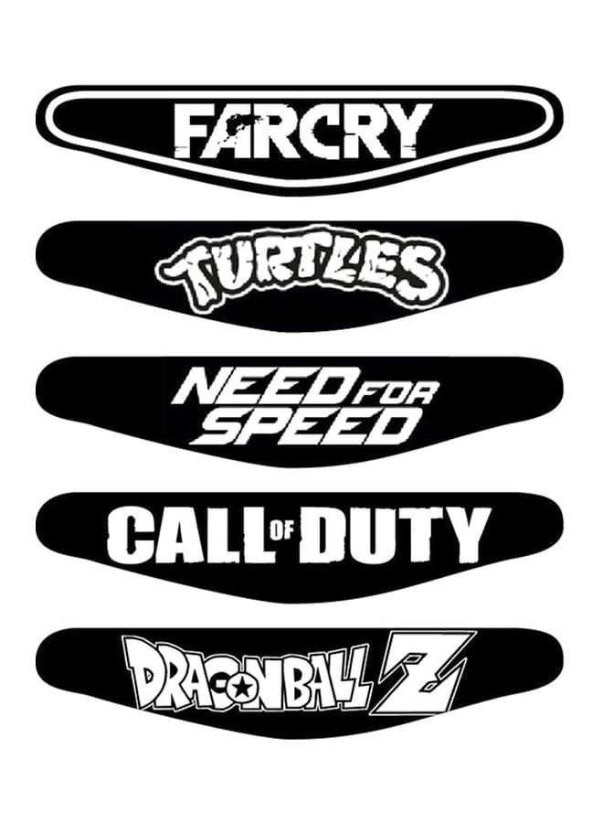5-Piece Games Themed Controller Light Bar Stickers For PlayStation 4 Console Sticker