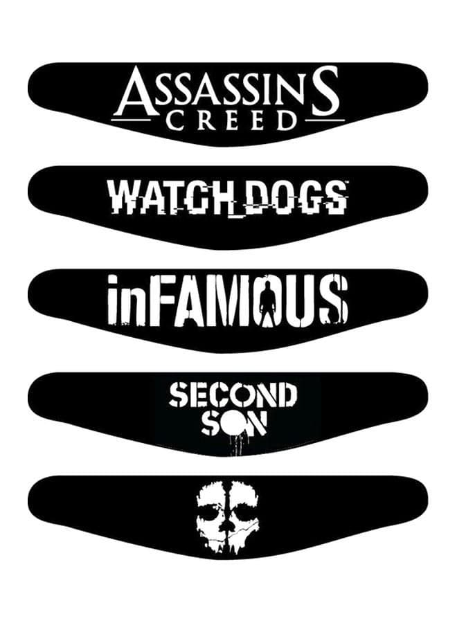 5-Piece Games Themed Controller Light Bar Stickers For PlayStation 4 Console Sticker