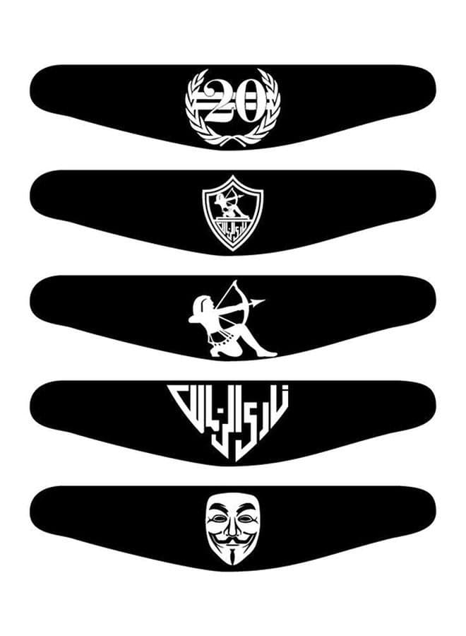 5-Piece Zamalek Sc Themed Controller Light Bar Stickers For PlayStation 4 Console Sticker