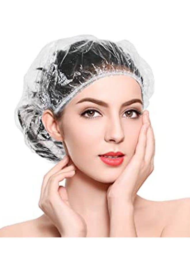 100-Piece Shower Cap Clear 8x6x2inch (٣)