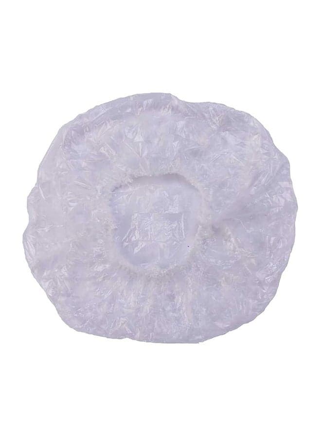 100-Piece Disposable Waterproof Shower Cap Set Clear (٣)