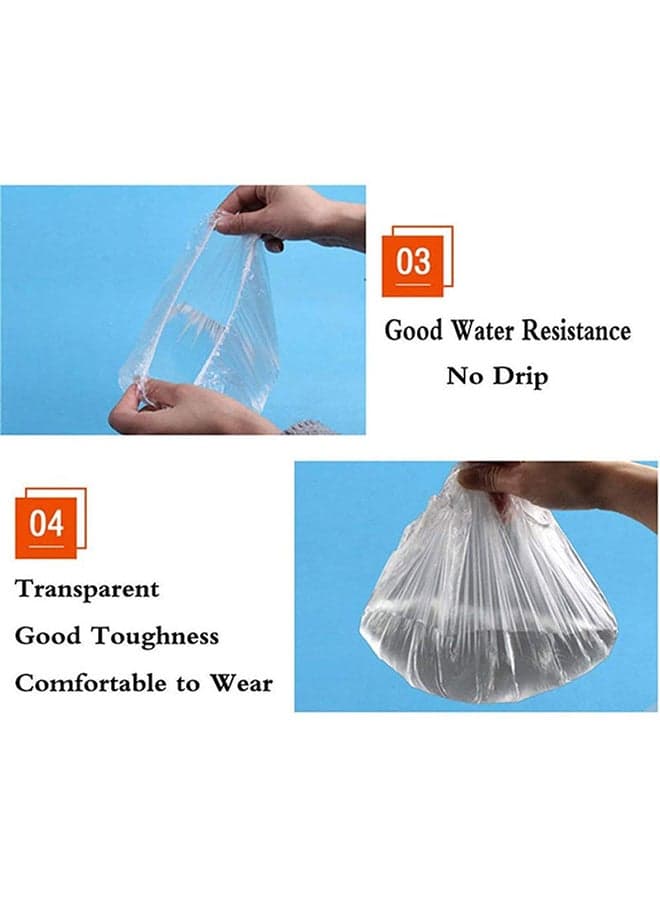 100-Piece Disposable Waterproof Shower Cap Set Clear (٦)