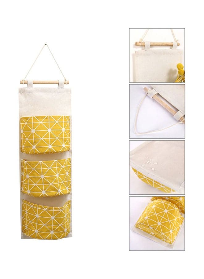 3 Pockets Wall Door Closet Home Hanging Storage Bag Linen Fabric Organizer Pouch Multicolour Closet Systems (7)