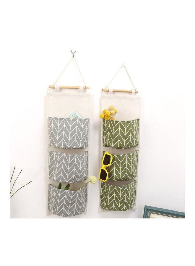 3 Pockets Wall Door Closet Home Hanging Storage Bag Linen Fabric Organizer Pouch Multicolour Closet Systems (4)