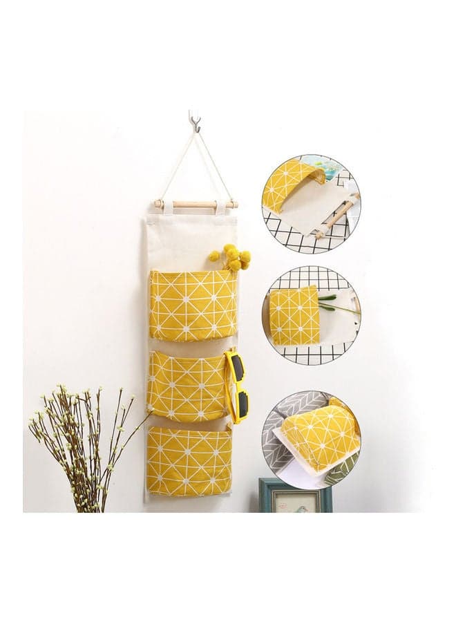 3 Pockets Wall Door Closet Home Hanging Storage Bag Linen Fabric Organizer Pouch Multicolour Closet Systems (5)
