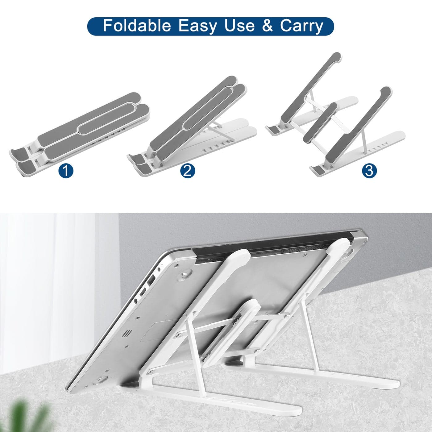 Adjustable Aluminum Alloy Foldable Laptop Stand White Mobile Phone Accessory Kits (٣)