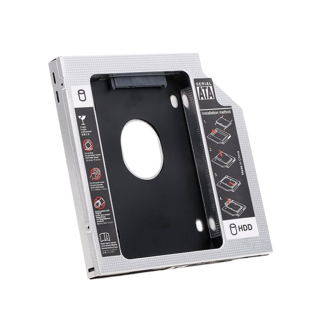 Aluminum Alloy SATA3.0 2nd Caddy 12.7mm 2.5 Inch SSD HDD Enclosure For Desktop PC Laptops Black Internal Hard Drives (٤)