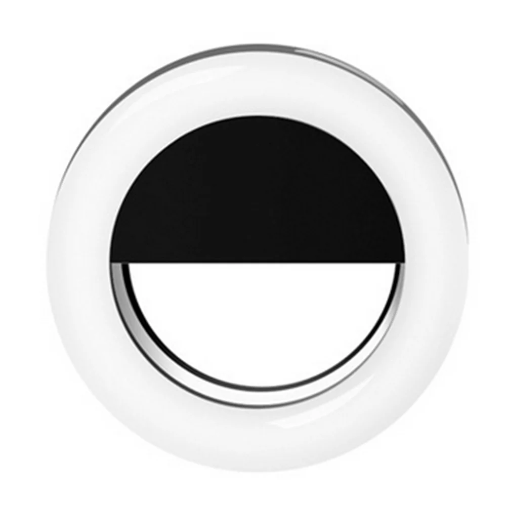 Portable Selfie LED Light Ring Fill Camera Flash for Mobile Phone Universal Black Photography Lights