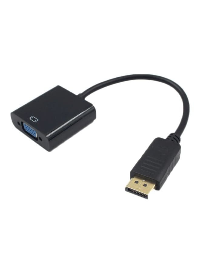 DP To VGA Female Converter Adapter Cable Black Television Accessories