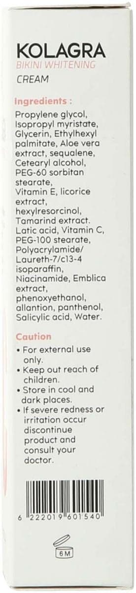 Kolagra Bikini Whitening Cream White 50ml Whitening/Lightening Treatment (٥)