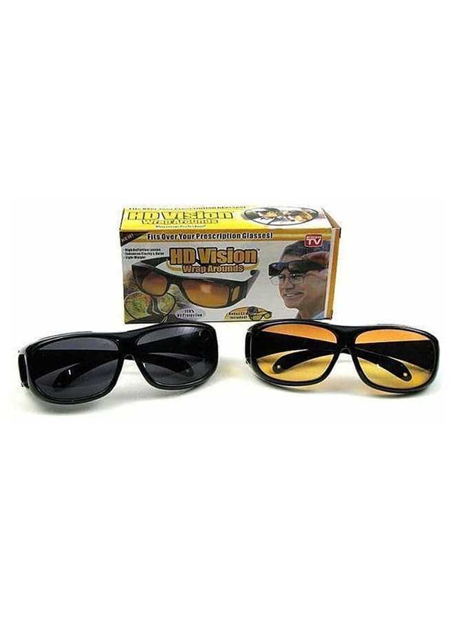 2-Piece HD Vision Day and Night Glasses Set Men's Sunglasses