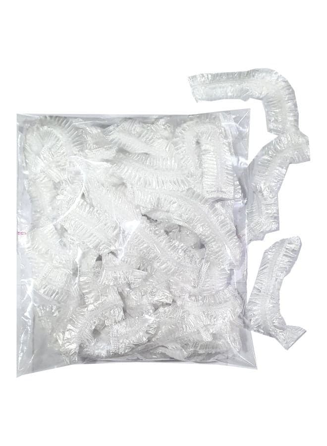 50-Piece  Shower Cap Set Clear 8x6x2cm Bathing Accessories