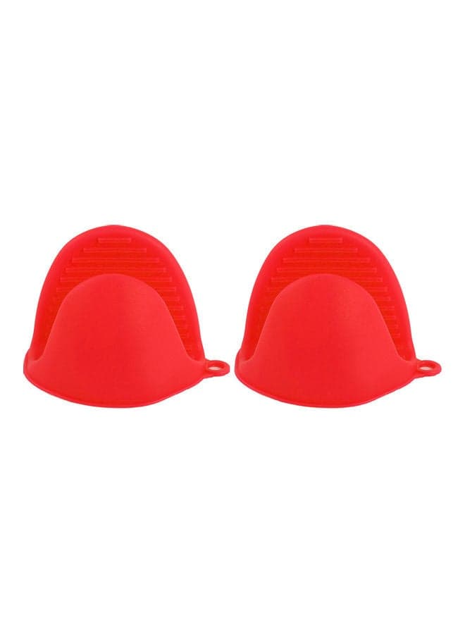 A Pair of Thick Oven Pinch Mitts, Heat Resistant Anti-Scald Gloves for Cooking Pinch Grips, Pot Holder and Potholder for Kitchen, Food-Grade Silicone Red 15*5*10cm Kitchen Accessories