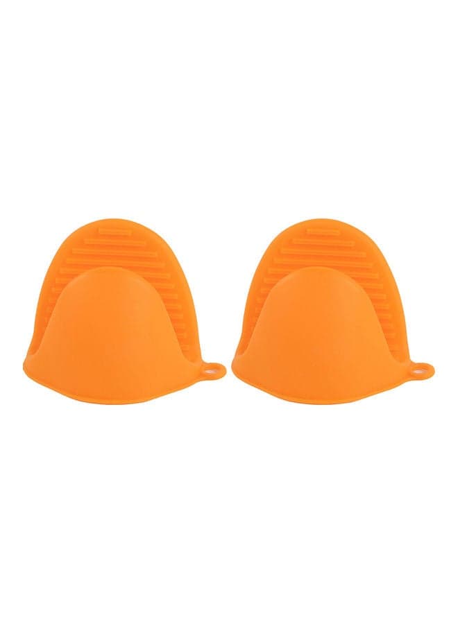 A Pair of Thick Oven Pinch Mitts, Heat Resistant Anti-Scald Gloves for Cooking Pinch Grips, Pot Holder and Potholder for Kitchen, Food-Grade Silicone Orange 15*5*10cm Kitchen Accessories