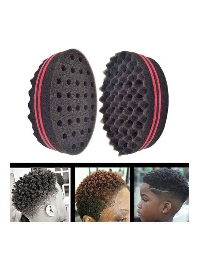 Double Sided Magic Hair Brush Sponge Wave Dreads Locking Curl Coil Afro Barber Tool Black 15*15*15cm Face Brushes & Sponges (٤)
