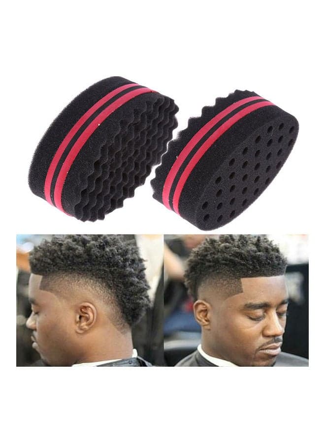 Double Sided Magic Hair Brush Sponge Wave Dreads Locking Curl Coil Afro Barber Tool Black 15*15*15cm Face Brushes & Sponges (٧)