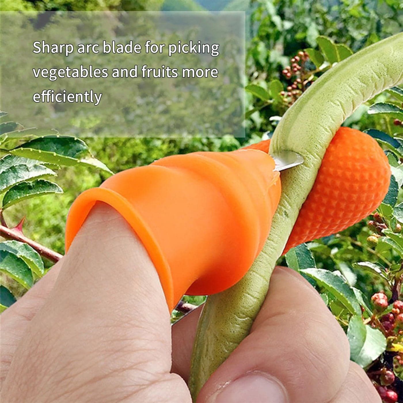 Silicone Thumb Knife For Garden Harvesting Orange 5 x 2 x 2cm Garden Tool Accessories (٦)