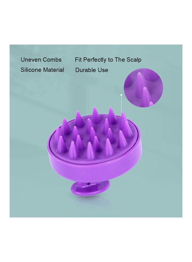 Scalp Massager Hair Shampoo Brush Purple/Black Styling Accessories (٤)