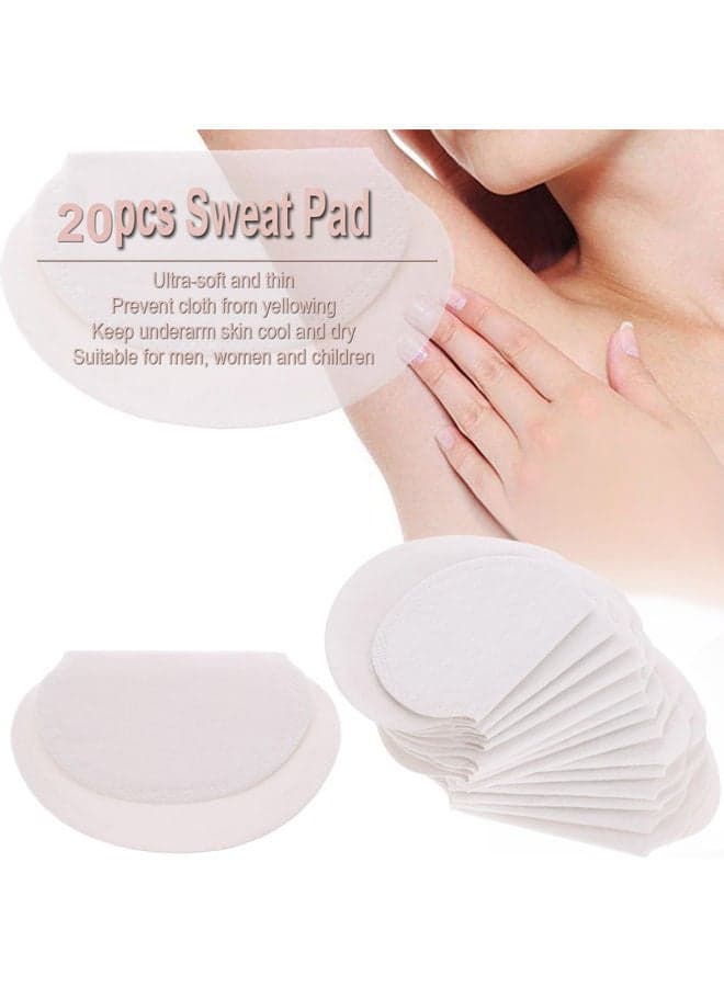 20pcs Summer Sweat Pad Perspiration Absorbing Guard Underarm Armpit Sweat Pad Disposable White Daily Living Aids (٦)
