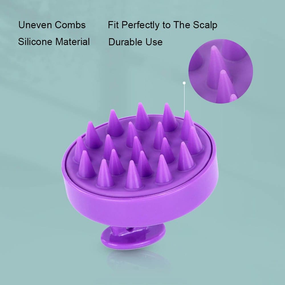 Soft Silicone Hair Scalp Massager Shampoo Comb Dark Purple 8 X 8 X 8cm Styling Accessories (٤)