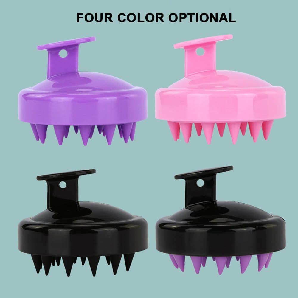 Soft Silicone Hair Scalp Massager Shampoo Comb Dark Purple 8 X 8 X 8cm Styling Accessories (٥)