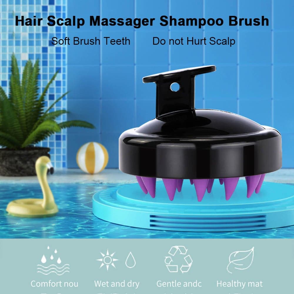 Soft Silicone Hair Scalp Massager Shampoo Comb Pink 8 X 8 X 8cm Styling Accessories (٧)