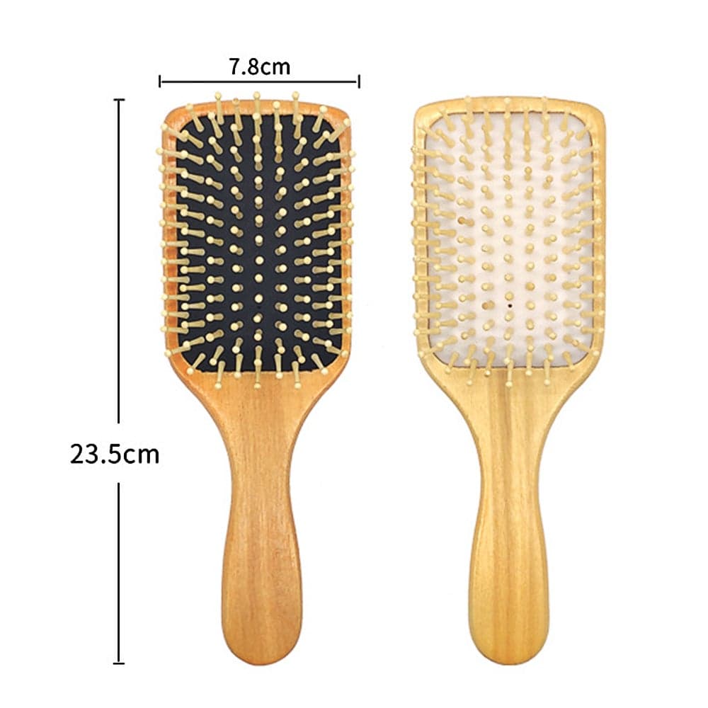 1 Piece Wooden Paddle Hair Brush White 23.5 X 3.2 X 7.8cm (٣)