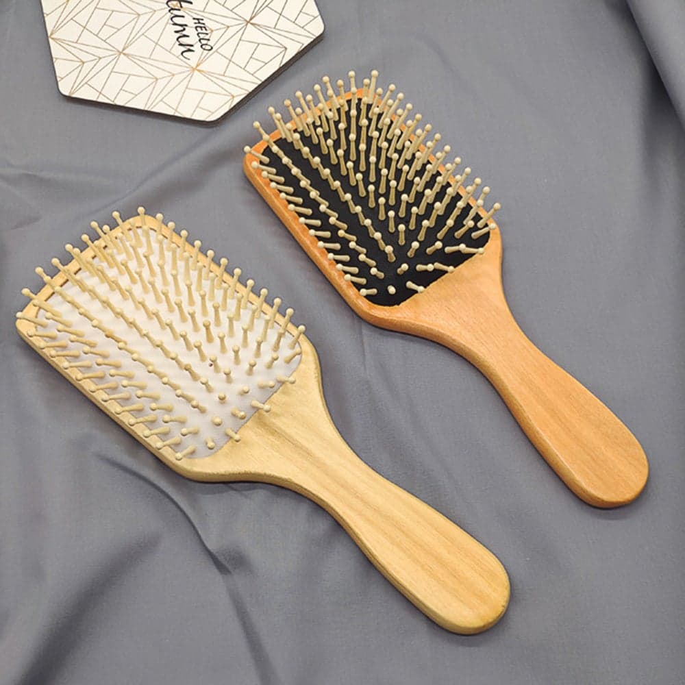 1 Piece Wooden Paddle Hair Brush White 23.5 X 3.2 X 7.8cm (٧)