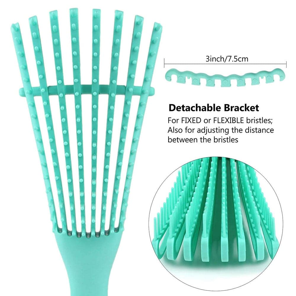 Hair Comb With Adjustable Detangler Brush for Afro America Wavy Curly Hair Detangle Easily Wet Dry Long Hair for Beautiful Shiny Curls Blu Yellow 24.5 X 4 X 5.5cm Styling Accessories (٣)