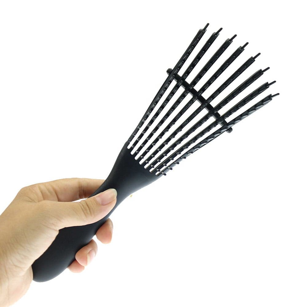 Hair Comb With Adjustable Detangler Brush for Afro America Wavy Curly Hair Detangle Easily Wet Dry Long Hair for Beautiful Shiny Curls Blu Yellow 24.5 X 4 X 5.5cm Styling Accessories (٦)