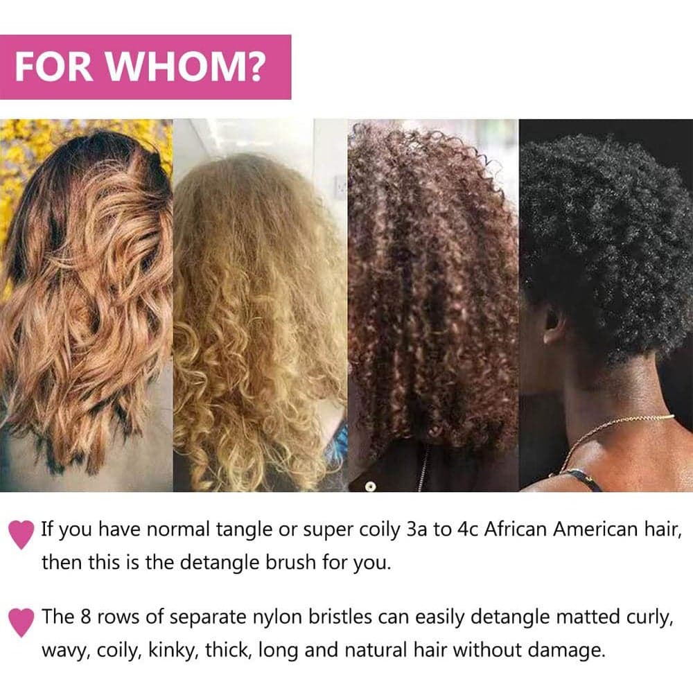 Hair Comb With Adjustable Detangler Brush for Afro America Wavy Curly Hair Detangle Easily Wet Dry Long Hair for Beautiful Shiny Curls Blu Purple 24.5 X 4 X 5.5cm Styling Accessories (٤)