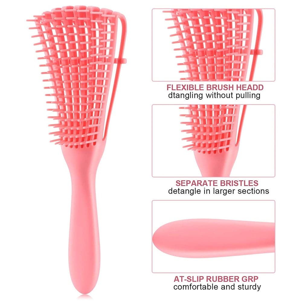 Hair Comb With Adjustable Detangler Brush for Afro America Wavy Curly Hair Detangle Easily Wet Dry Long Hair for Beautiful Shiny Curls Blu Purple 24.5 X 4 X 5.5cm Styling Accessories (٥)