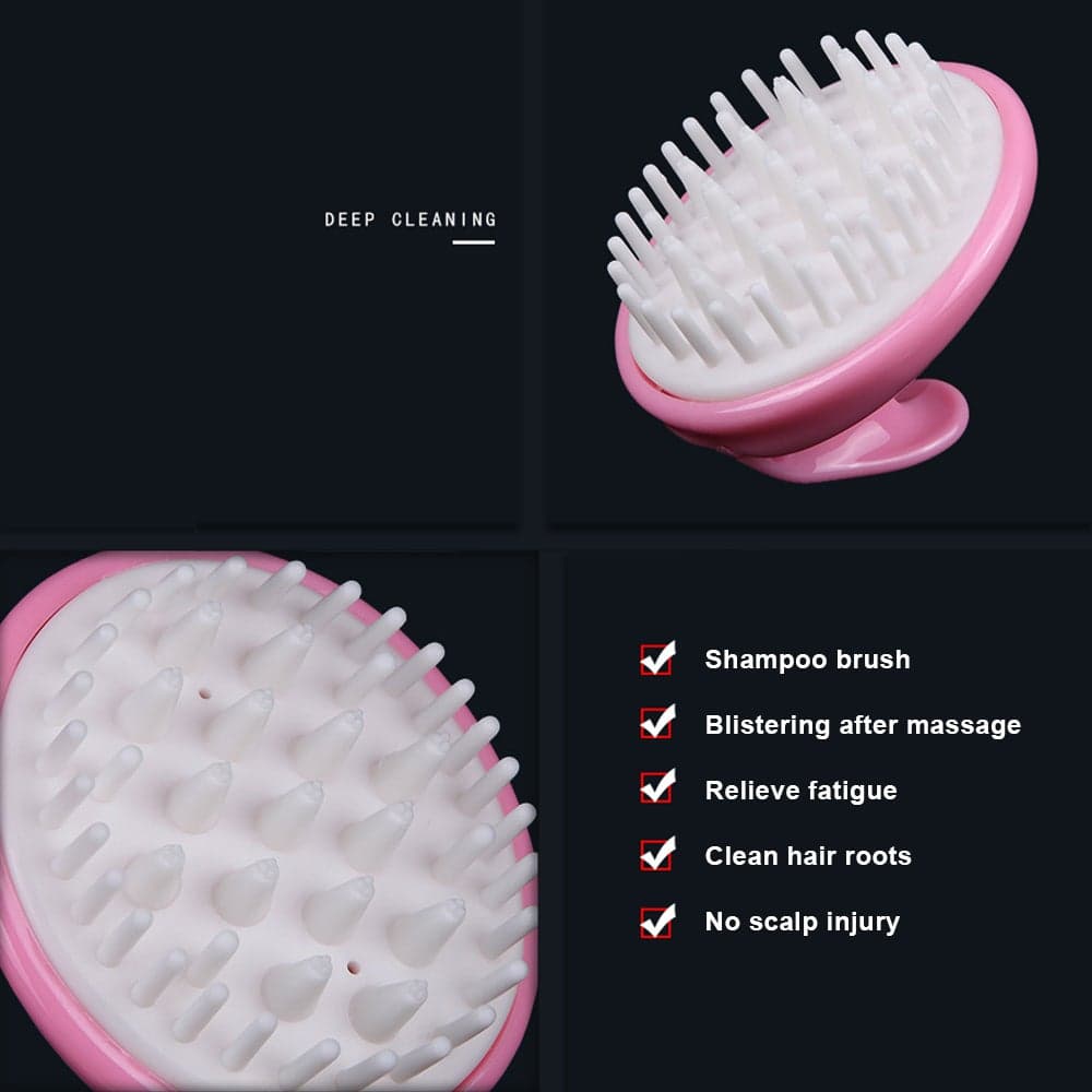 Soft Silicone Shampoo Brush Hair Scalp Massage Comb Light blue 9.4 X 6.7 X 8.3cm Styling Accessories (٣)