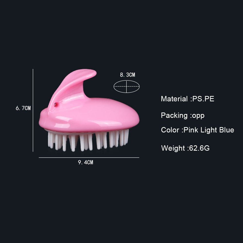 Soft Silicone Shampoo Brush Hair Scalp Massage Comb Pink 9.4 X 6.7 X 8.3cm Styling Accessories (٧)