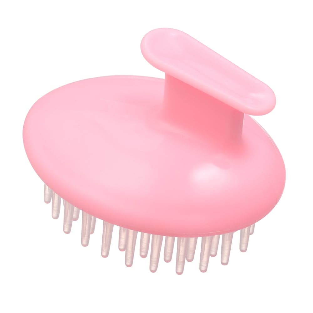 Silicone Head Body Shampoo Scalp Massage Brush Pink 9 x 7 x 7cm Styling Accessories