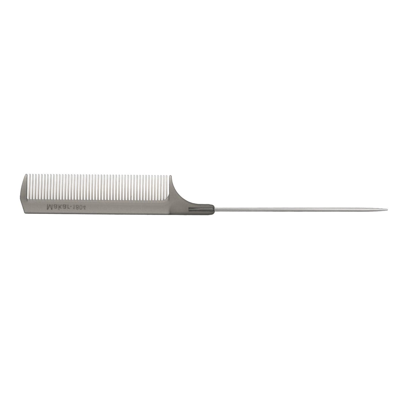 Fine Tooth Metal Pin Hairdressing Rat Tail Comb Black 26X1X5cm Styling Accessories (٧)